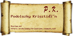 Podolszky Krisztián névjegykártya